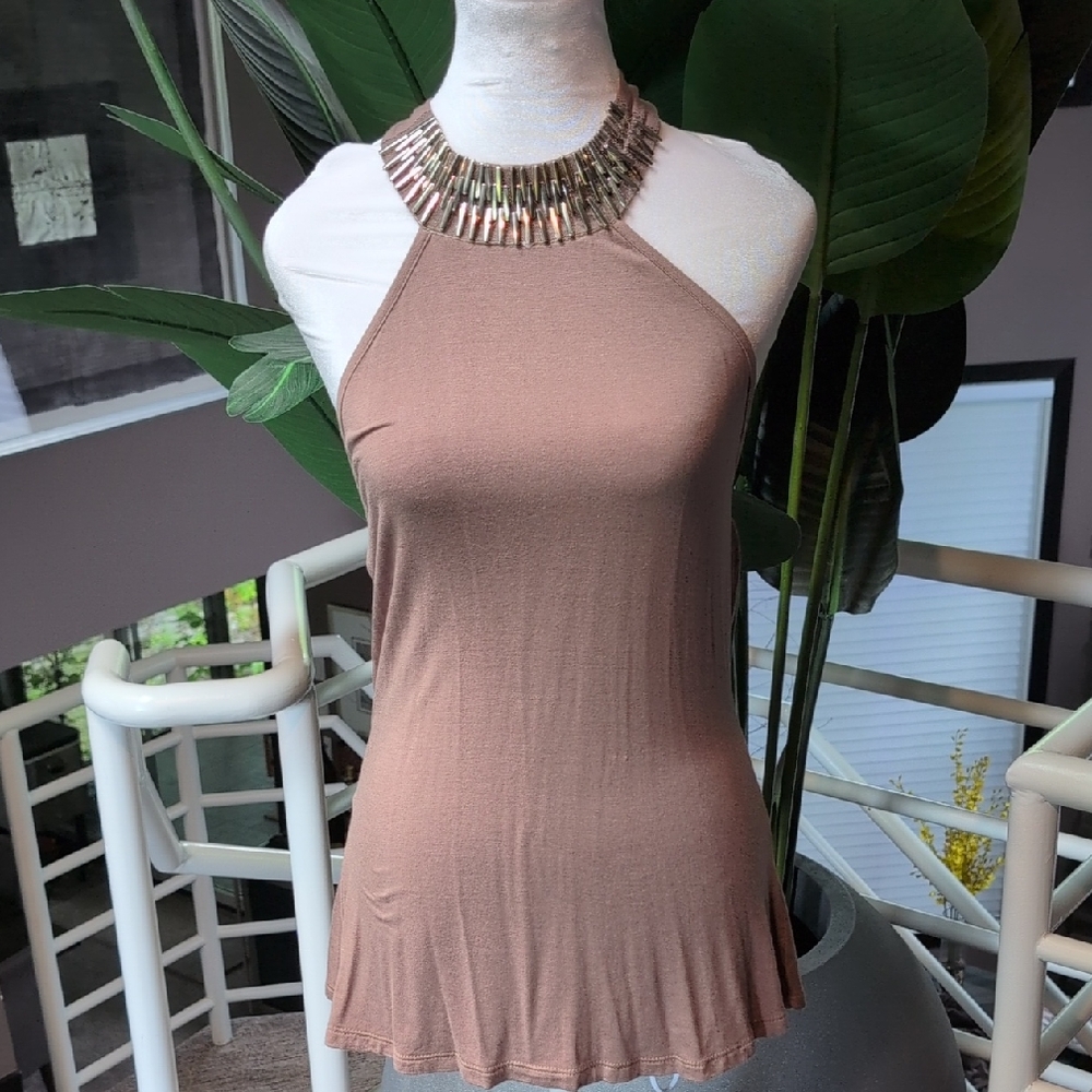 Chic Tan Halter Top